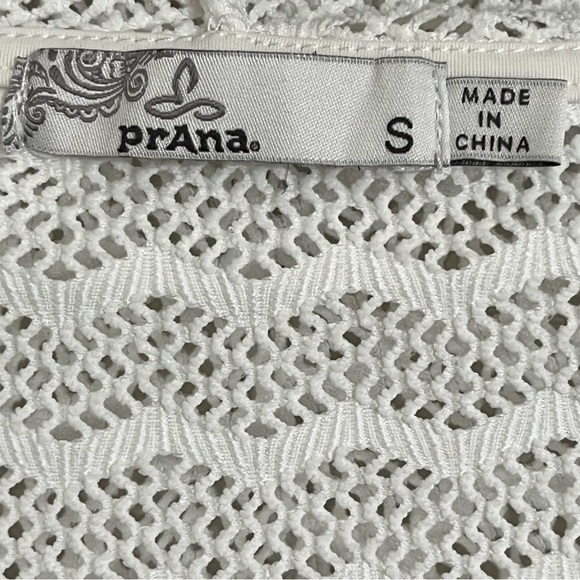 prAna Luiza Swimsuit Cover-Up Hooded Tunic White Chevron Pocket Size Small - Picture 4 of 10